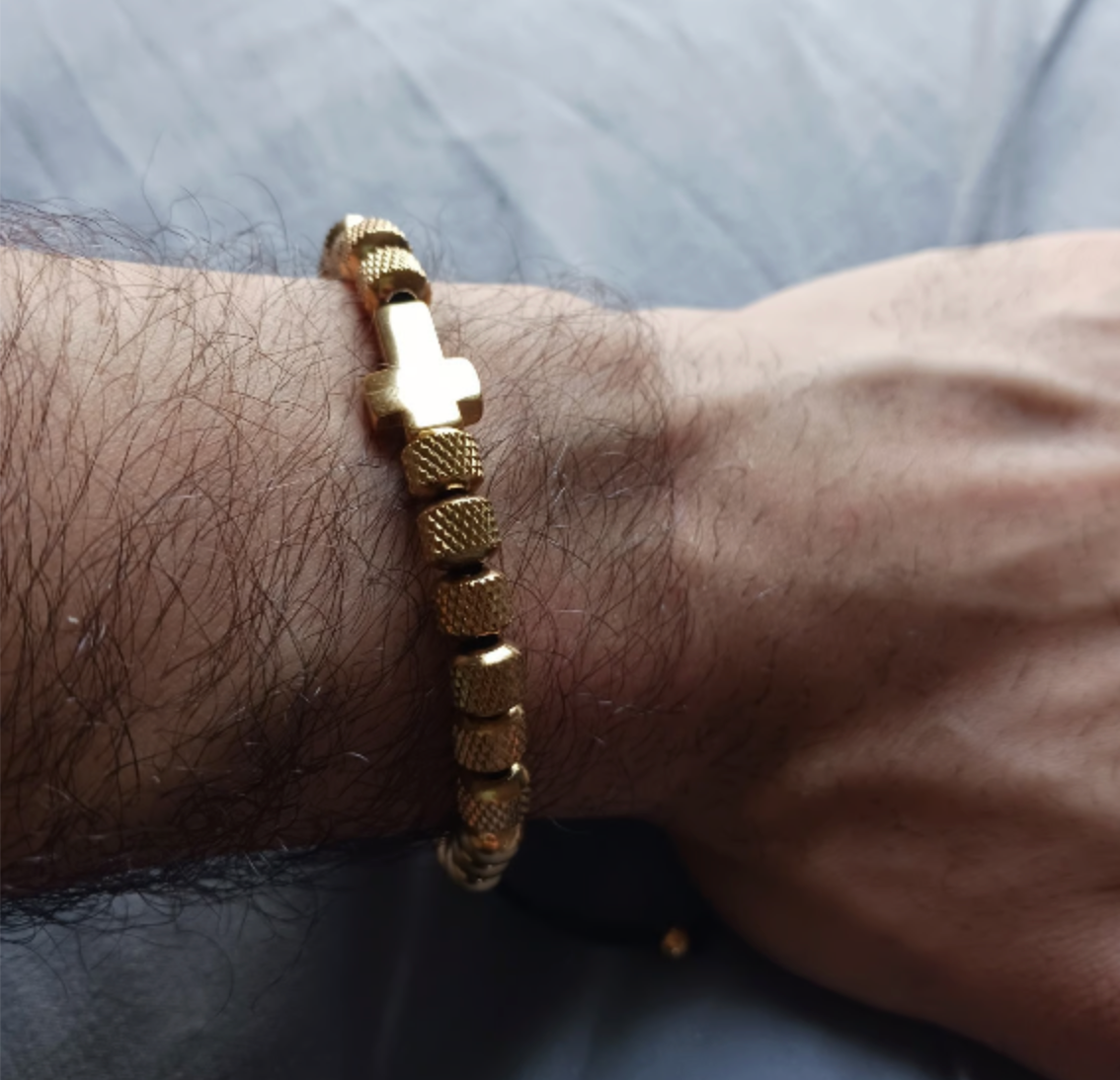 Heavy Metal Cross Steel Bracelet