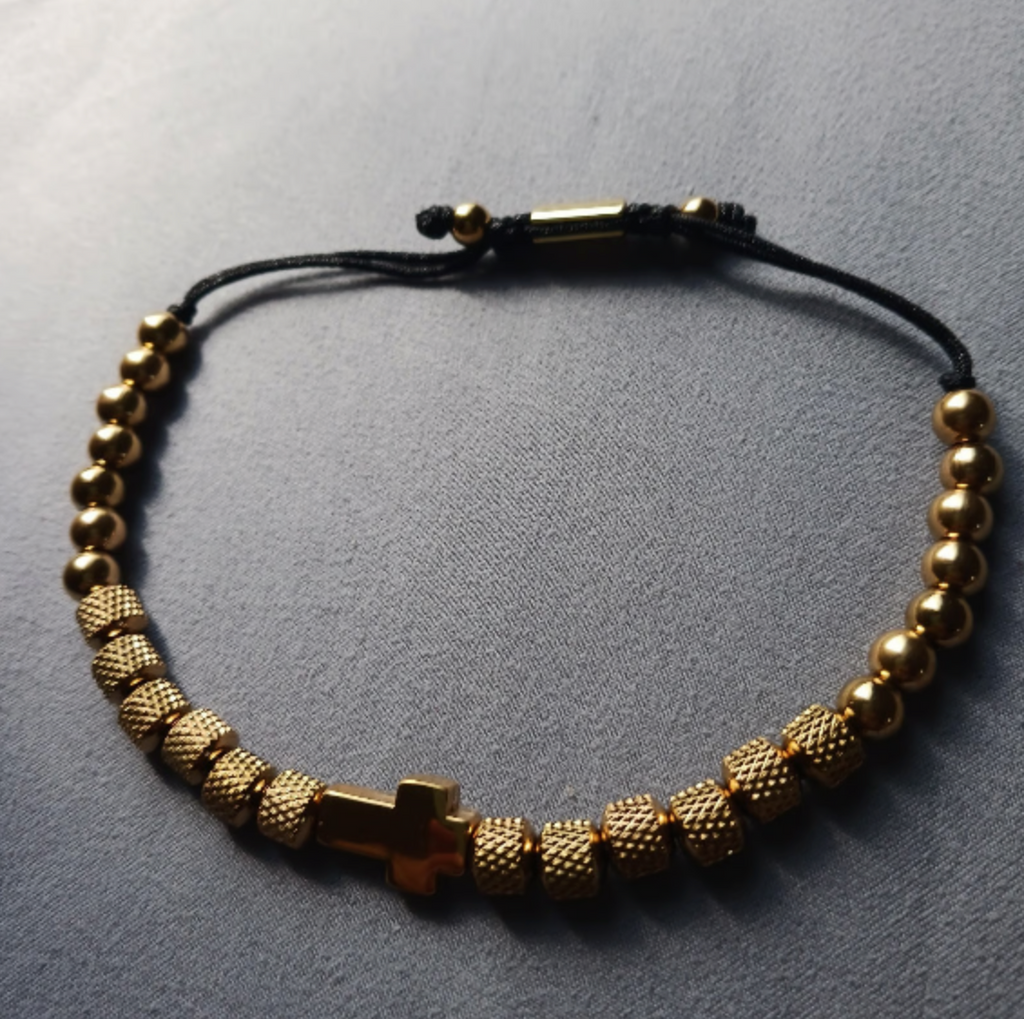 Heavy Metal Cross Steel Bracelet
