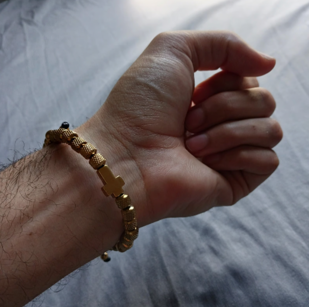 Heavy Metal Cross Steel Bracelet