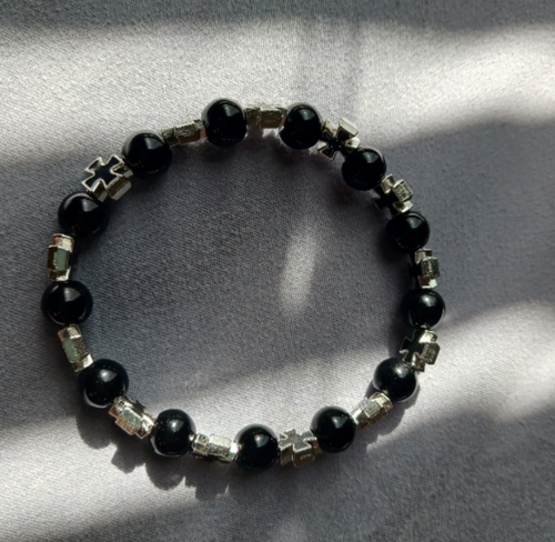 Black Goth Cross Bracelet
