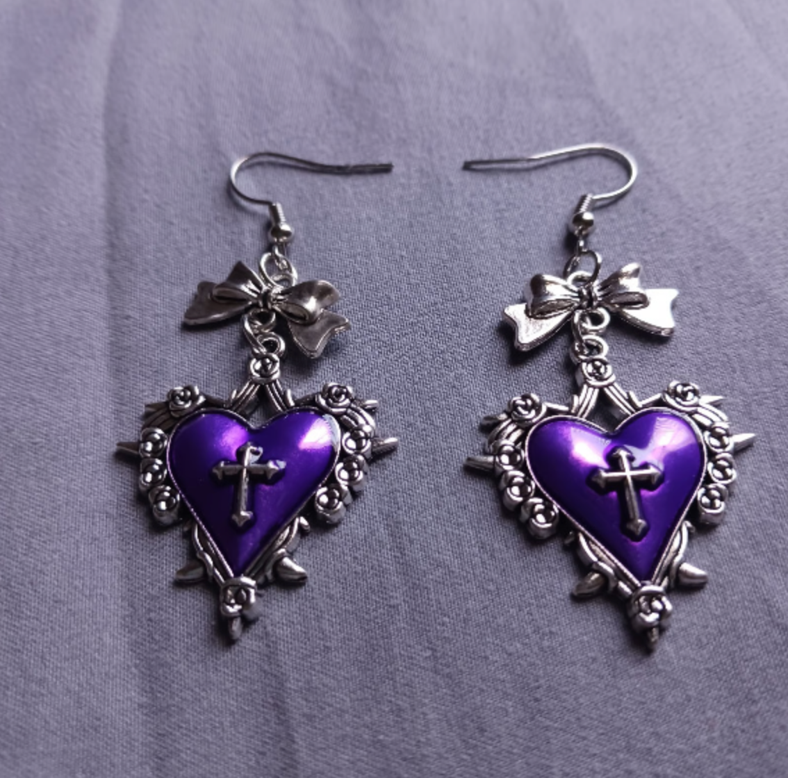 Purple Goth Earrings