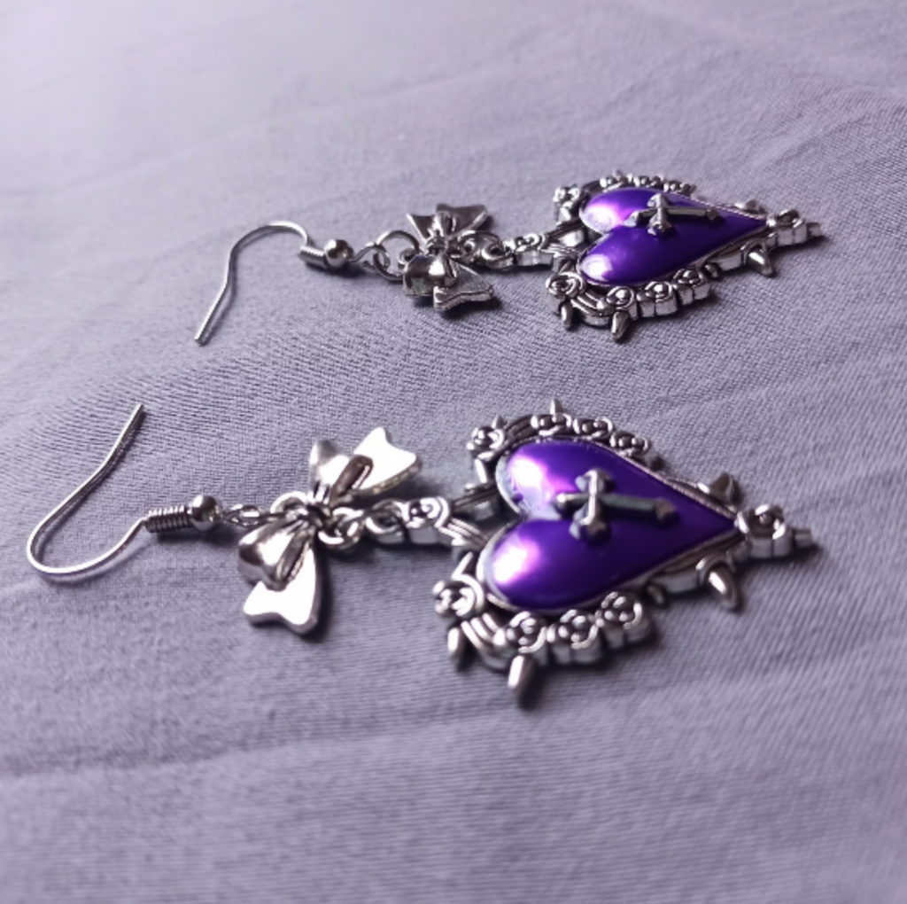 Purple Goth Earrings