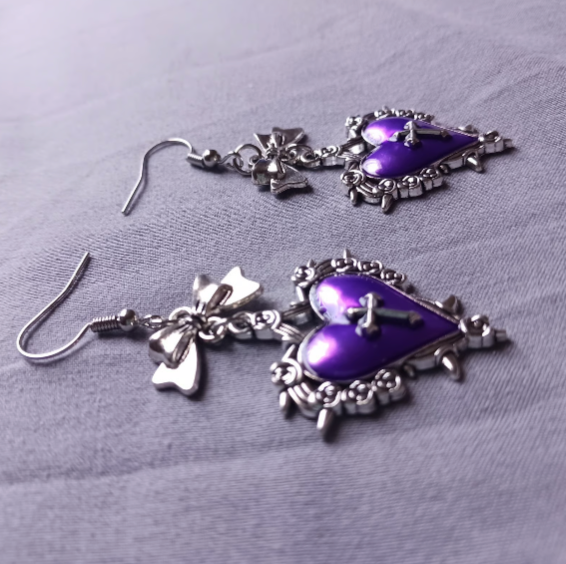 Purple Goth Earrings