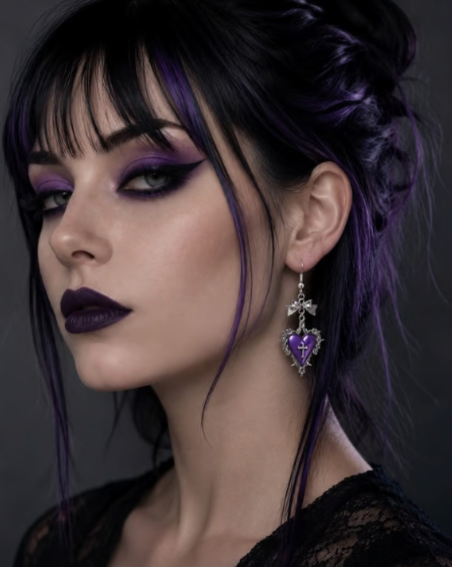 Purple Goth Earrings