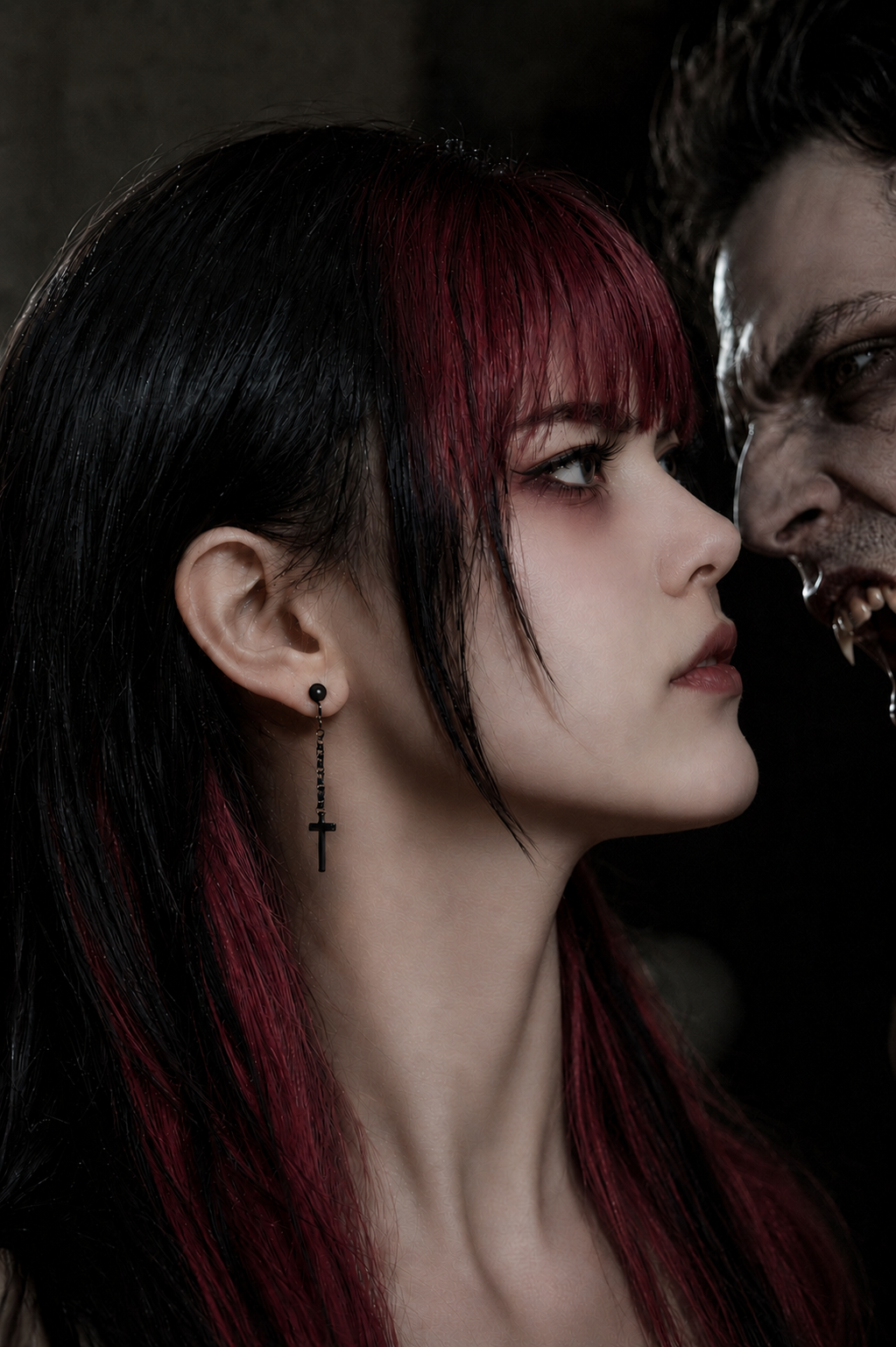 Everyday Goth Cross Dangle Earrings