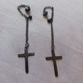 Everyday Goth Cross Dangle Earrings
