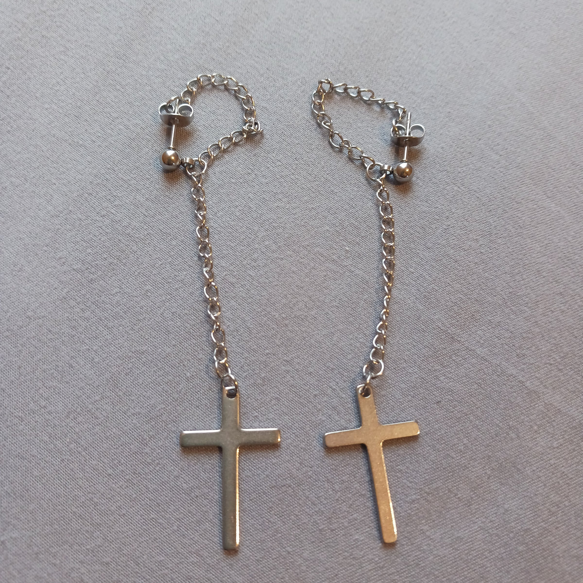 Everyday Goth Cross Dangle Earrings