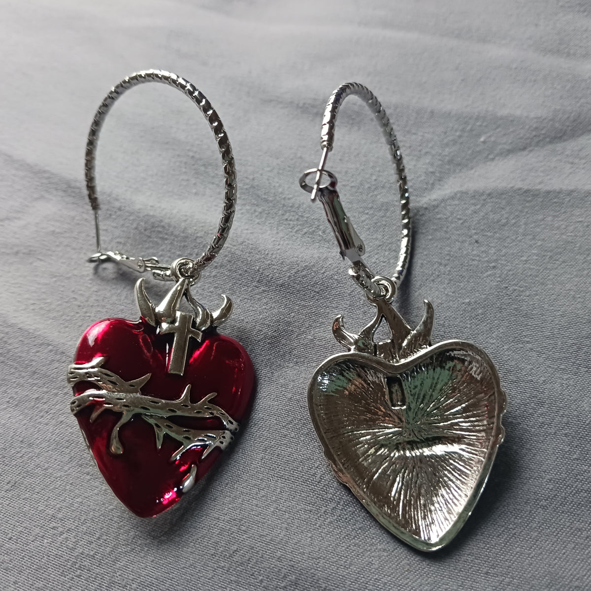 Large Gothic Heart Hoops